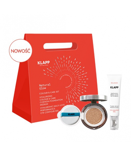 Podkład + żel pod oczy HYALURONIC Colour & Care Cushion (Medium) KLAPP ► ZESTAW PREZENTOWY