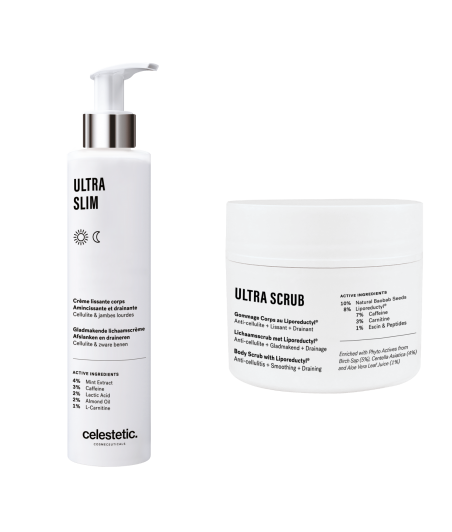 ZESTAW Krem na cellulit 200 ml ULTRA SLIM +  Peeling do ciała 200 ml ULTRA SCRUB - Celestetic